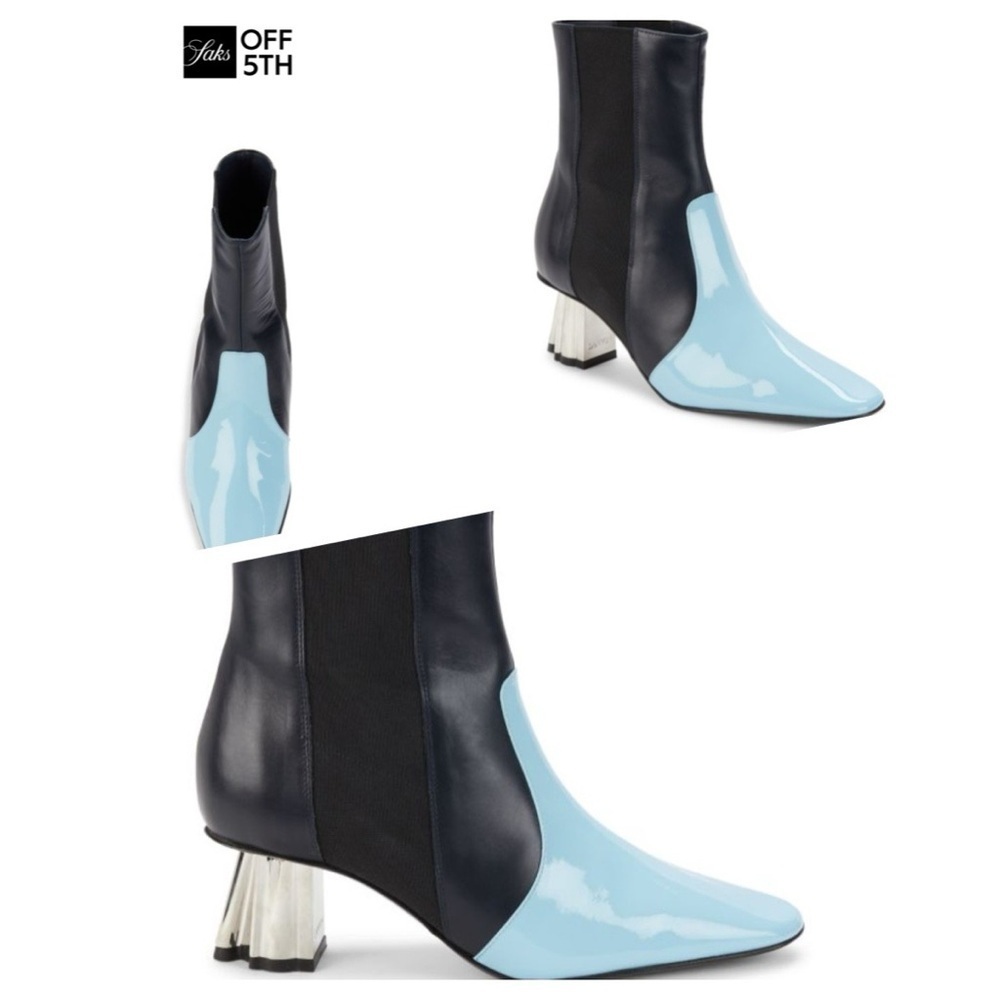 LANVIN
Colorblock Patent Leather & Leather Chelsea Boots size 36 US 5.5